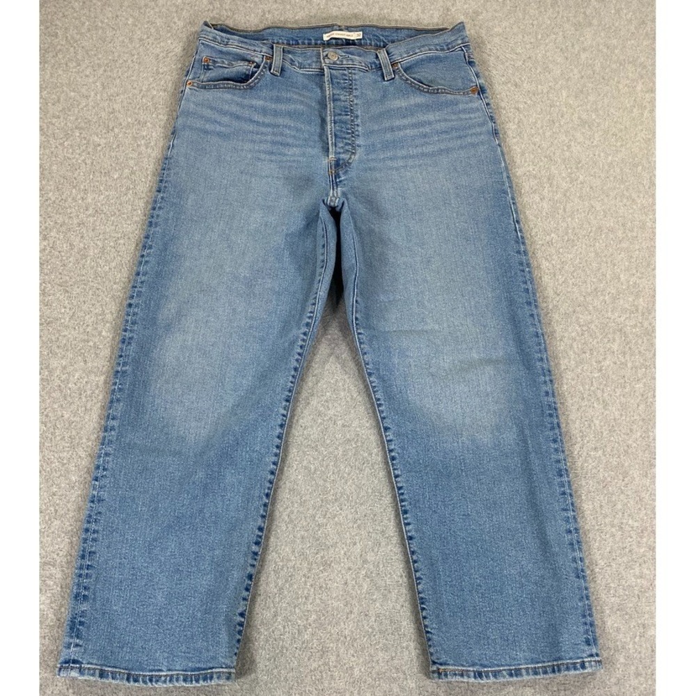 Levi's Ribcage Straight Ankle Women's Jean Blue Denim Size 32 (34x27) Button Fly